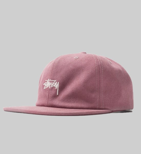 STUSSY STOCK WASHED CANVAS CAP BERRY 